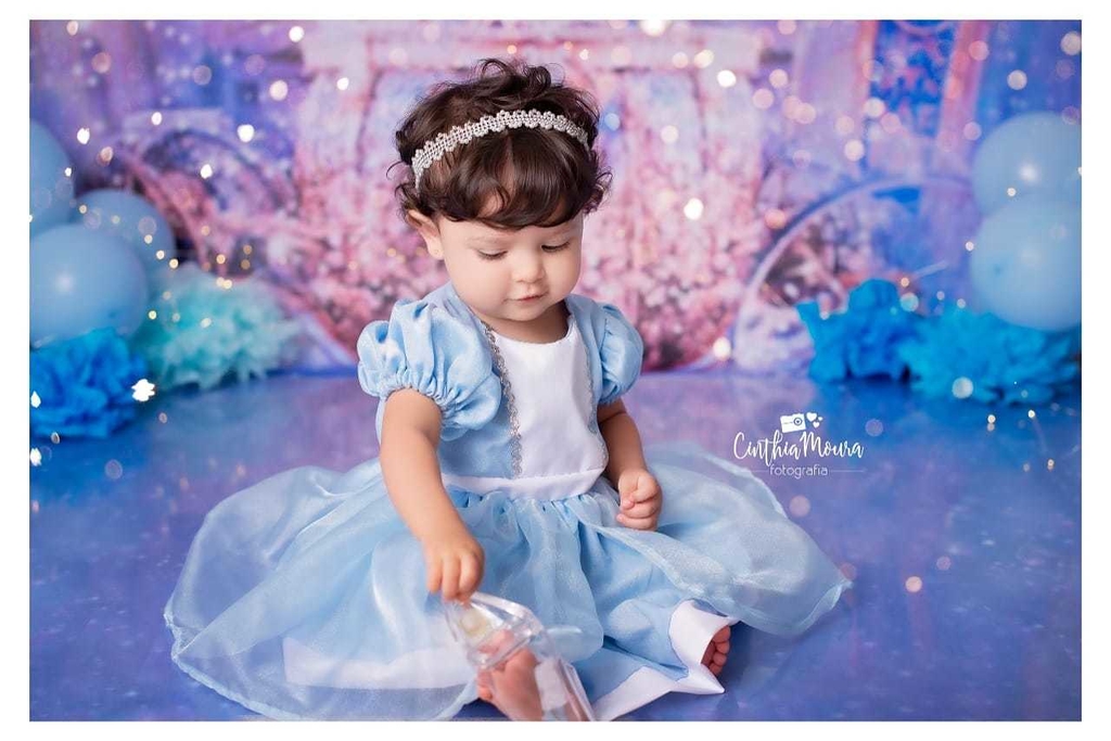 Vestido Infantil Fantasia Cinderela Disney Tam 6 a 12