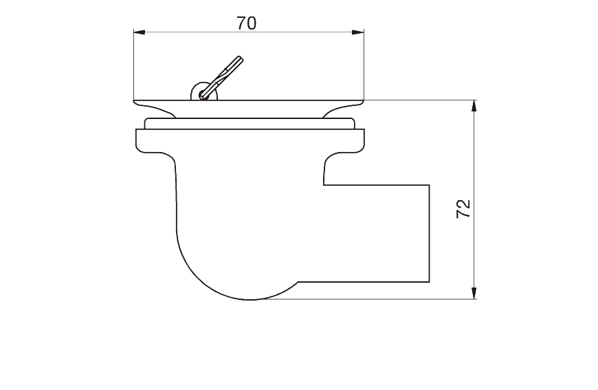 Sopapa Baño c/Codo Cr. 355.01 - Mottesi Materiales