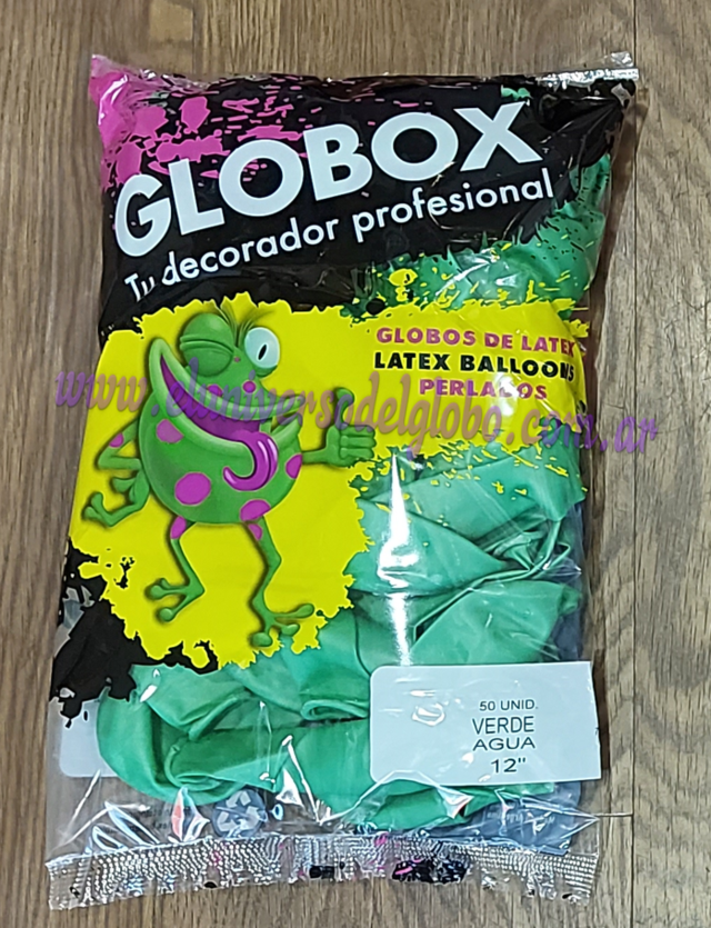 Globo Perlado 12'' Verde Agua x50 unidades GLOBOX