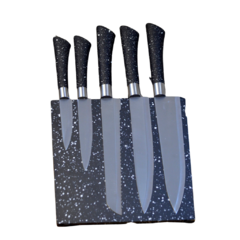 Set de 5 cuchillos de acero con taco de granito imantado en internet