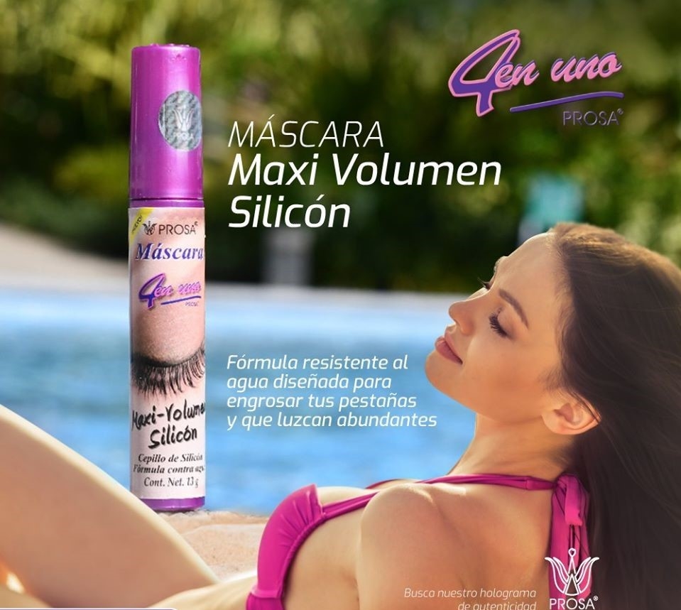 Máscara 4 En 1 PROSA Maxi-Volumen Cepillo Silicón (tapa Rosa)
