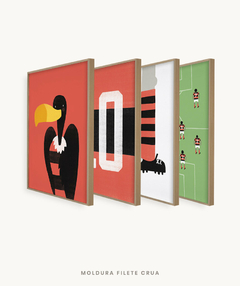 Conjunto com 4 Quadros Decorativos - Urubu - Futebol na internet