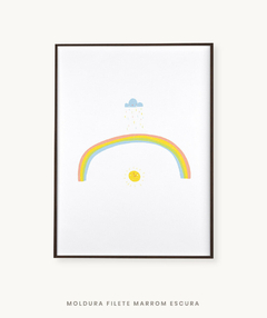 Quadro Decorativo Infantil Arco-Íris Nuvem e Sol - loja online