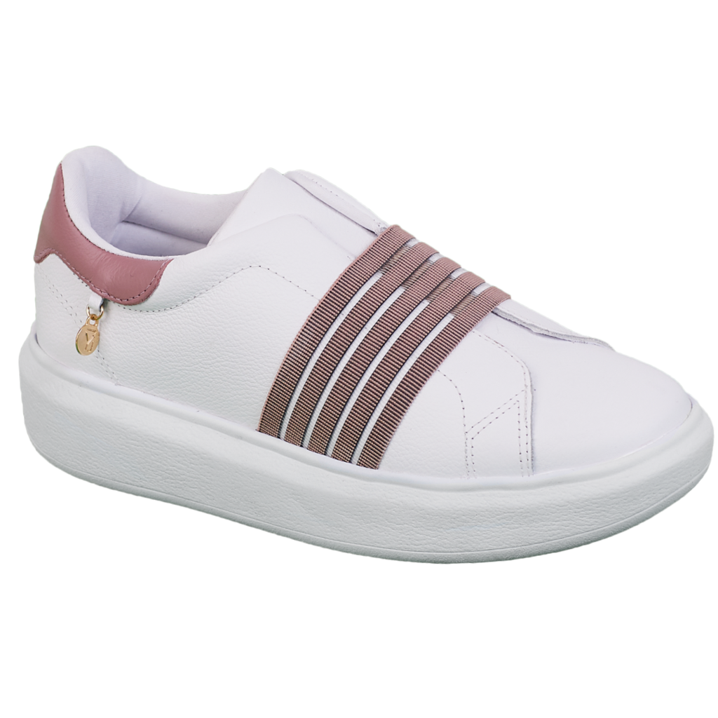 TÊNIS FEMININO VYS YA-08 BRANCO/ ROSÊ
