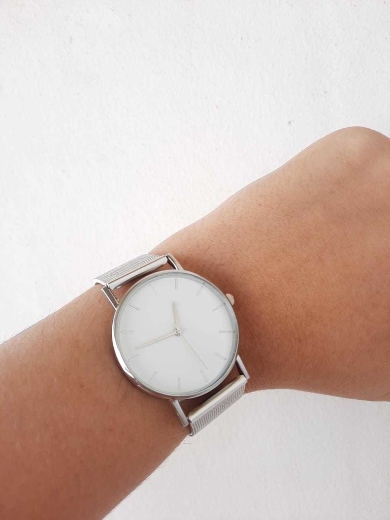 R506 RELOJ HOMBRE METAL FONDO BLANCO - Gemas Accesorios