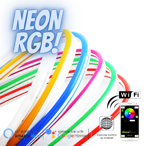 Kit Manguera Led Rgb Luces Neon Rgb Led Flex 5mts Wifi App
