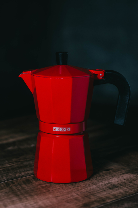Cafetera Moka Italiana Roja Manual - Marca Monix(6 y 9 tazas Argentina