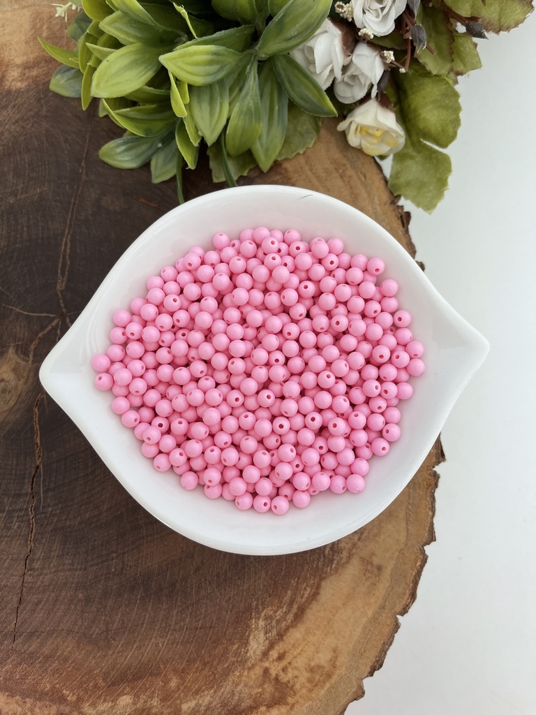 Micanga Bola Leitosa g Cor Rosa Bebe