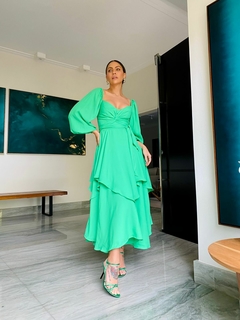 Vestido Elizabeth Midi Verde - comprar online