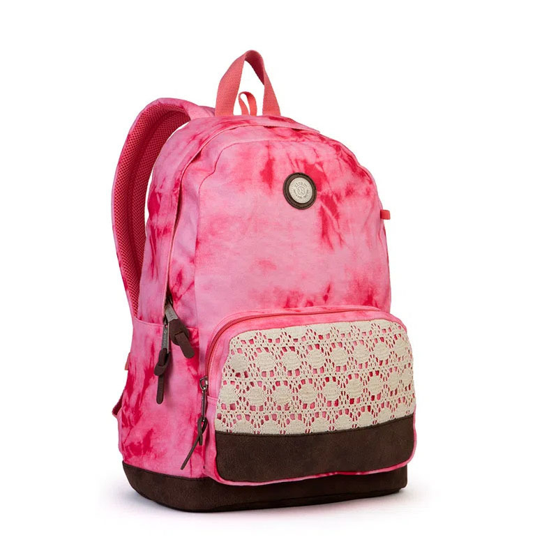 pink red backpack
