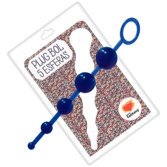 Plug Bol C/ 5 Esferas Azul - Sexy Fantasy - Doce Libido