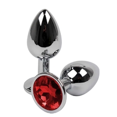 Plug de Metal c/Pedra Cristal Vermelha - Pequeno - comprar online