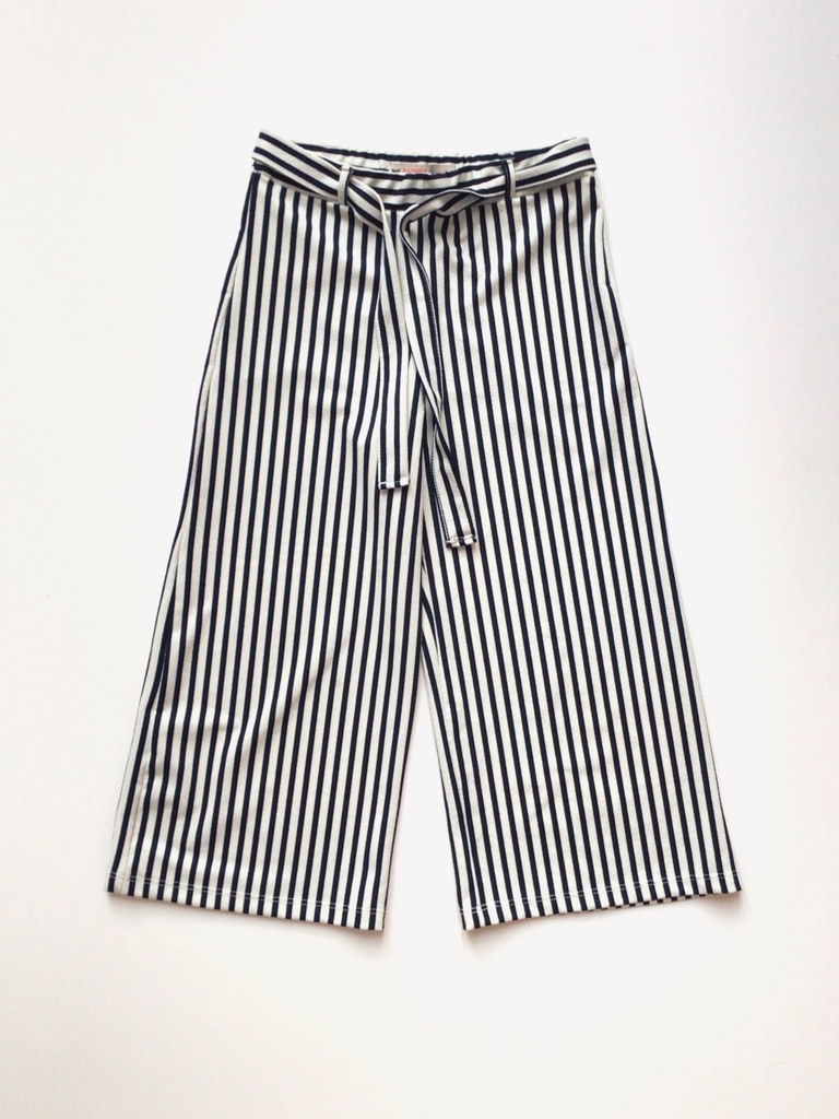 pantalon palazzo rayado con laso rener talle 9 10