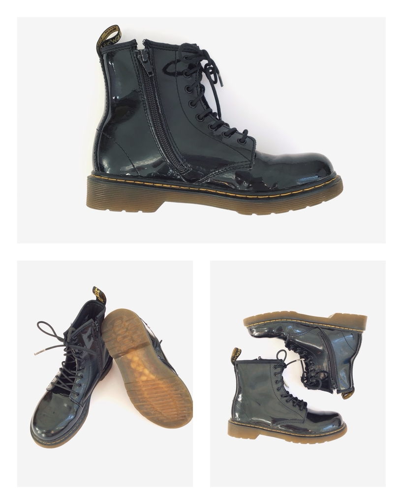 botas borcegos negros charol dr martens numero 2uk 3 us 34 eu