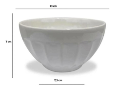 Bowl Chico Facetado Cerealero Ceramica Blanco - Vintash Bazar