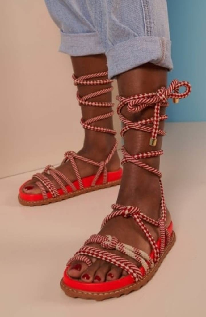 Sandália Luiza Barcelos Tiras Finas Salto Grosso