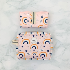 Kit Necessaire + Cambiador Rainbow Pink