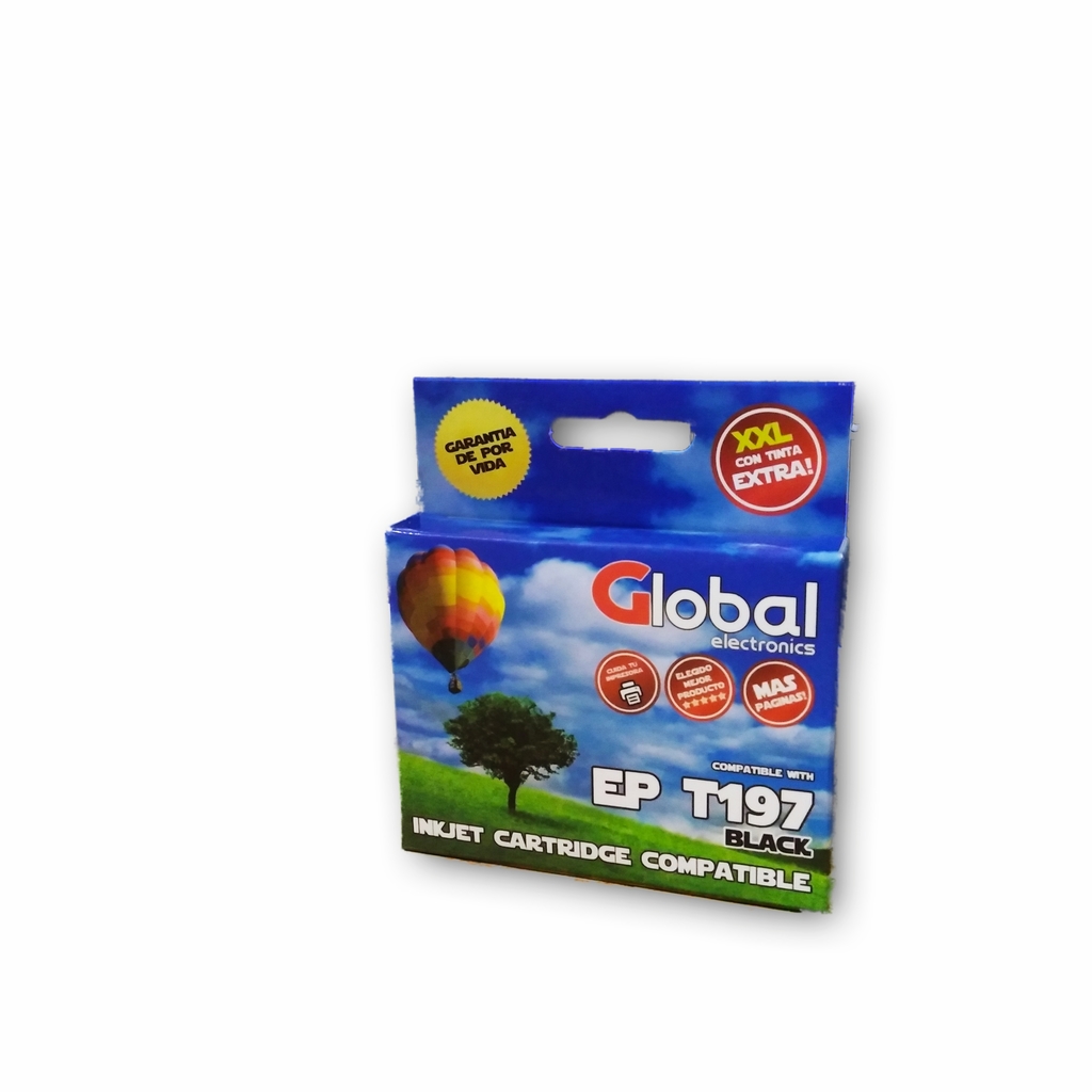 Cartucho Global Epson T195 197 T195120 T197120 Black 15 ml