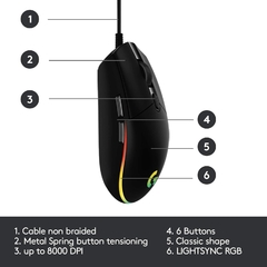 Mouse Logitech G203 Lightsync 910-004843 - comprar online