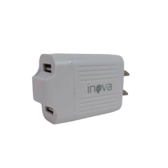 Cargador USB 2 puertos Inova Prime 220v a 5v 3,1A Blanco en internet