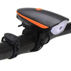 Luz delantera para Bicicleta 250lm con bocina negro con naranja