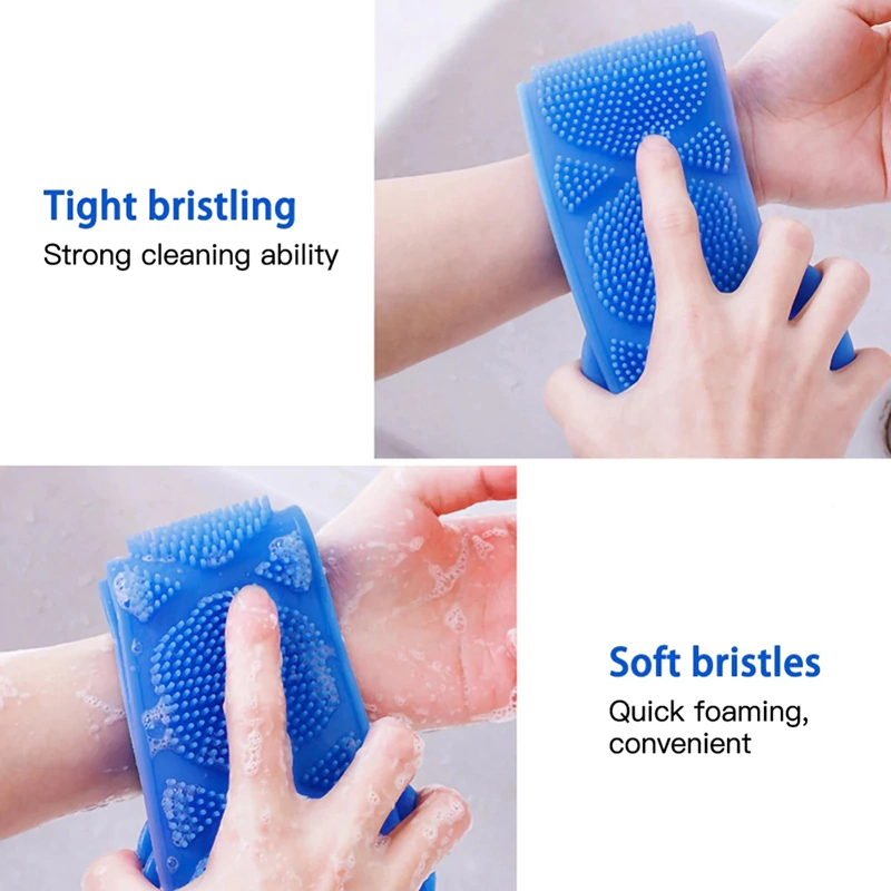 Esponja do corpo escova de silicone toalha de banho gel de banho de limpeza