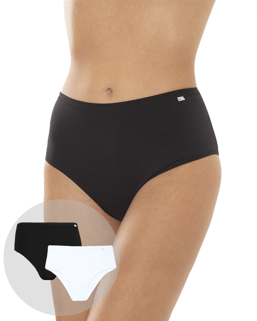 Kit 2 Calcinhas Cintura Alta em Algodão - Delcotton
