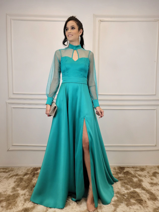 Vestido De Festa Alicia Verde Jade - Lovissa Moda Festa Vestido De Festa Alicia Verde Jade - Lovissa Moda Festa
