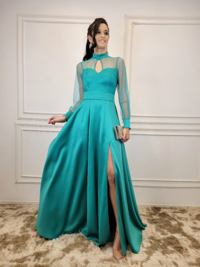 Vestido De Festa Alicia Verde Jade - Lovissa Moda Festa Vestido De Festa Alicia Verde Jade - Lovissa Moda Festa