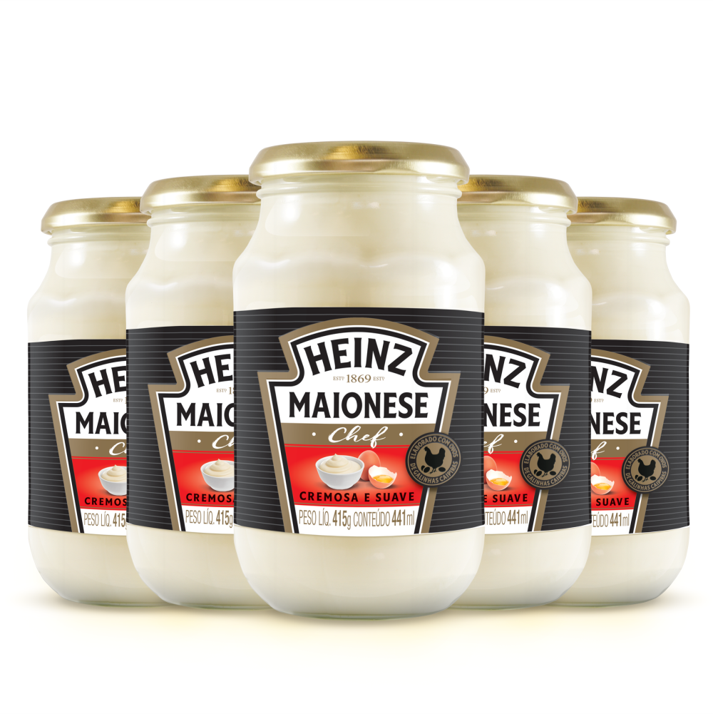 Kit Com 5 Maionese Heinz Chef Original 2 075g Espanha