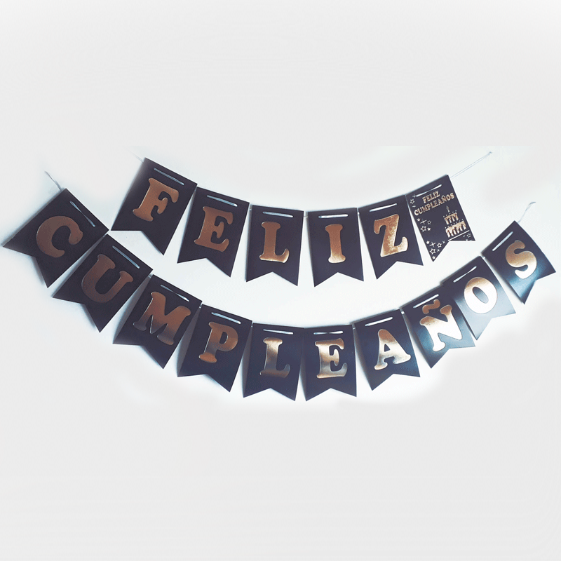 Banderines Feliz Cumpleaños con Stamping