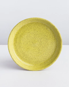 PRATO SOBREMESA DE CERÂMICA AMARELO