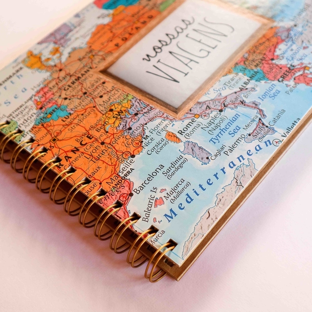 Álbum de viagem mapa mundi scrapbook comprar