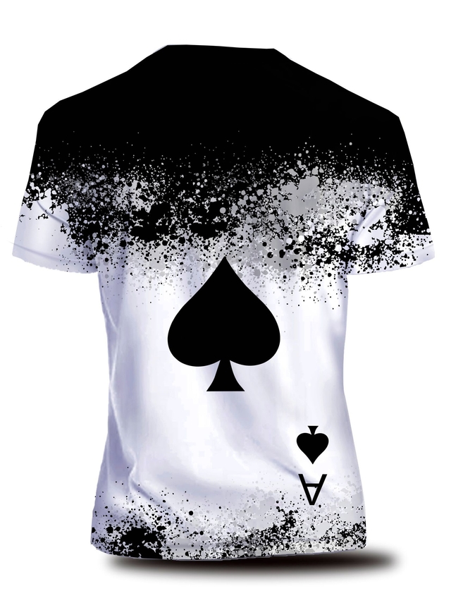 Camisa Camiseta Az de Espada Poker Baralho Estampa Total Personalizada PKR11