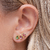 Brinco mini Ear Cuff três pedras folheado em Ouro 18k - comprar online