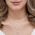 Colar choker corrente brilhante com zircônia oval cor cristal folheado em Ouro 18k - comprar online