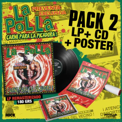 PACK 2 - 1 LP LA POLLA RECORDS "Carne para la picadora" + 1 CD + Poster Color