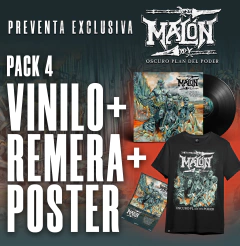 PACK nro.4 (VINILO MALON Oscuro plan del poder + REMERA + POSTER)