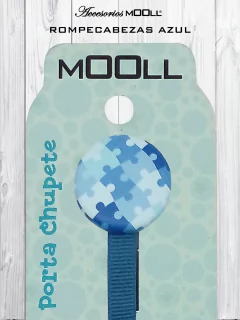 Porta Chupete Eco cuero Rompecabezas celeste - comprar online