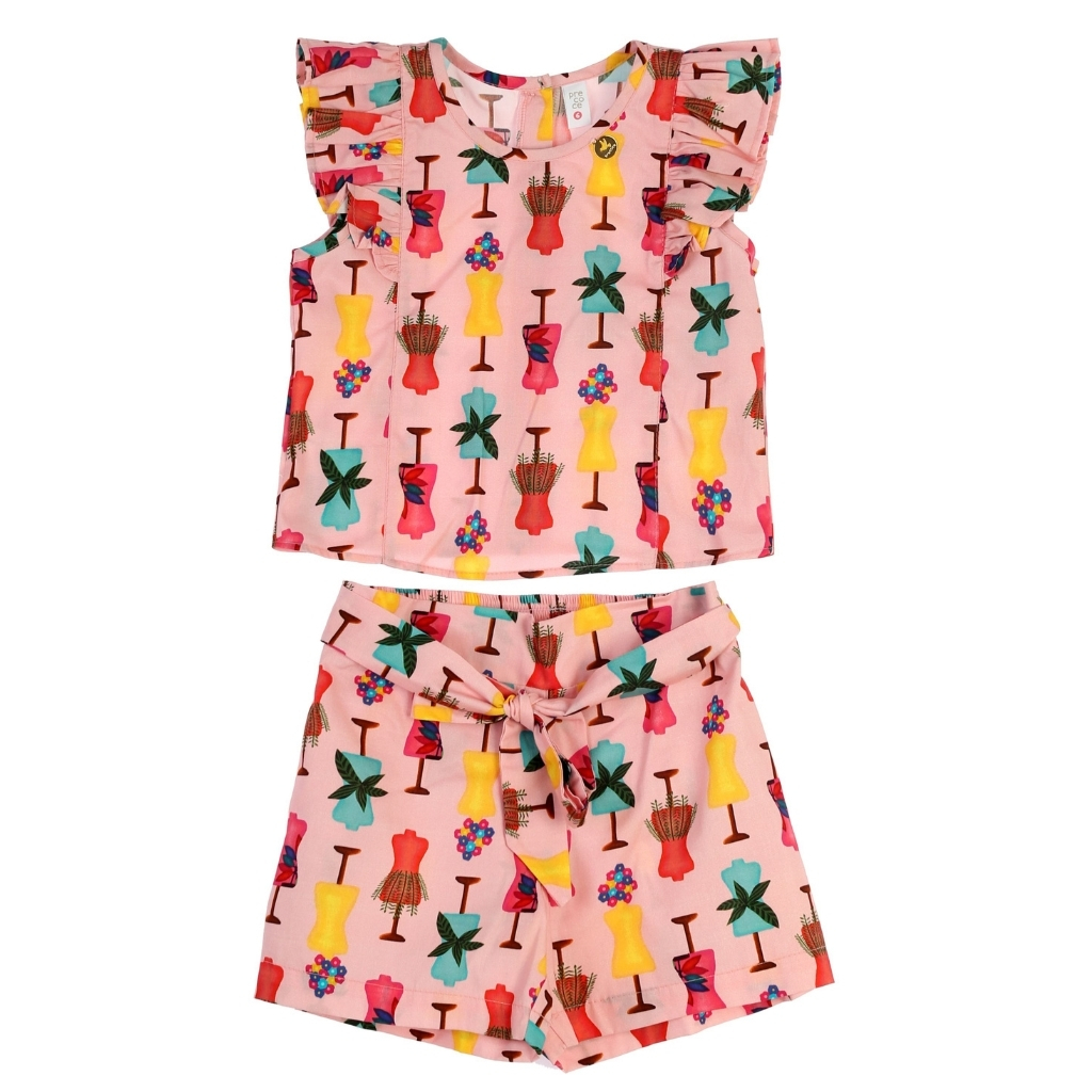 conjunto de short e blusa infantil