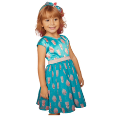 Vestido Infantil Feminino Algodão Doce Glam - Marca Alphabeto - Pose