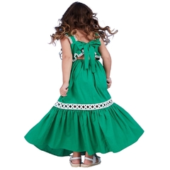 Vestido Infantil Feminino Gales Verde - Marca Precoce - Pose Costas
