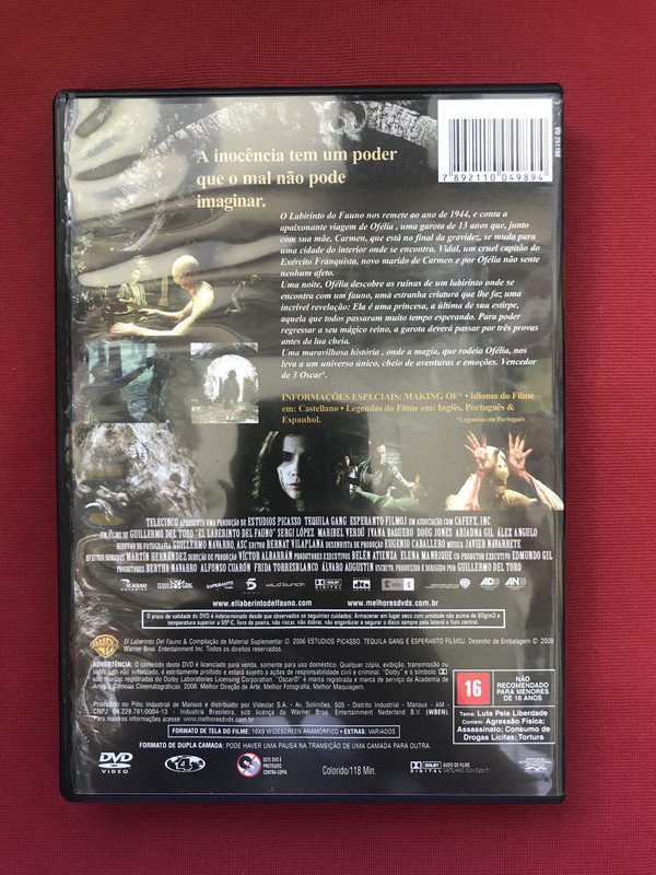 DVD - O Labirinto Do Fauno - Guillermo Del Toro - Seminovo