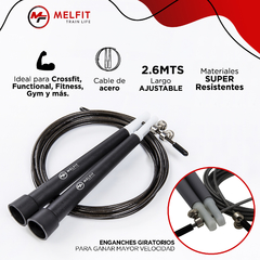 Soga Cuerda Saltar Cable Acero Melfit Crossfit Gym Fitness MF AC3
