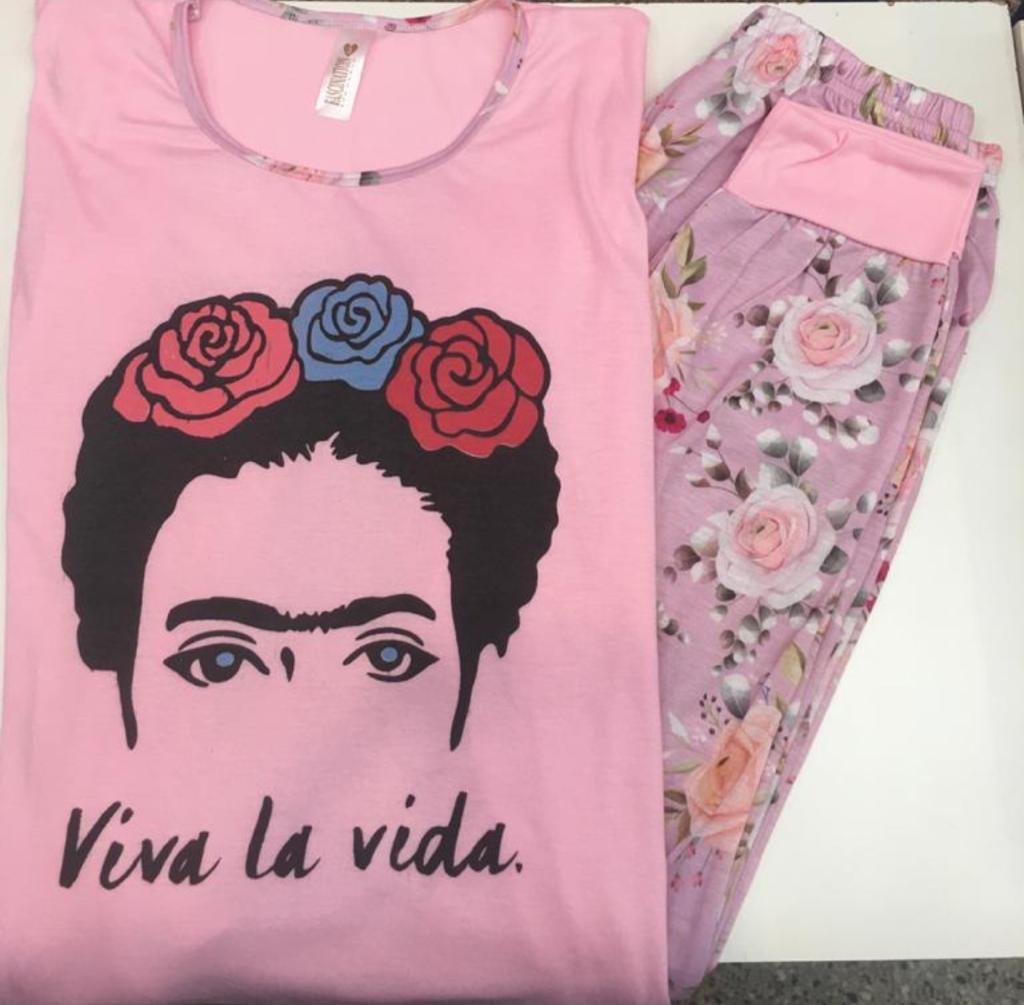 Pijama Invierno Mujer,Fascination,Estampado Frida Kahlo.