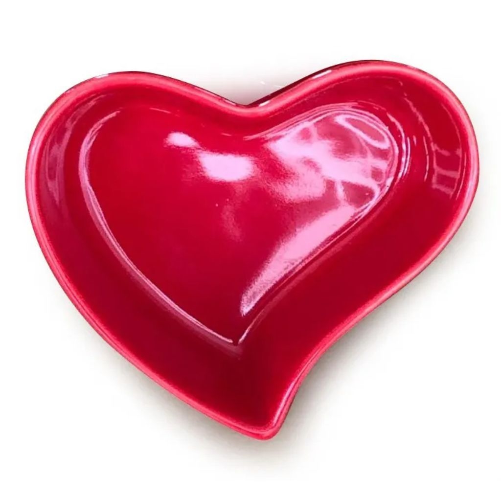 Pote Bowl De Ceramica Formato Coracao Vermelho 100ml