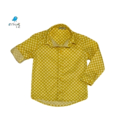 Camisa Cadu | Xadrez amarela - Adulta / Fazendinha