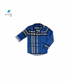 Camisa Rafael - Infantil |Xadrez Azul| inspiração Burberri