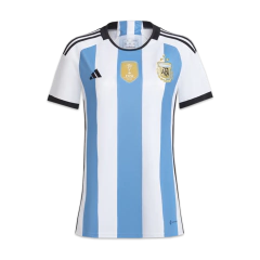 Camiseta AFA Selección Argentina Adidas Tres Estrellas 2022 + Parche De Campeón - Mujer