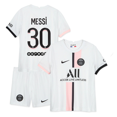 Kit PSG Paris Saint Germain Suplente Stadium Nike #30 Messi 2021/22 - infantil